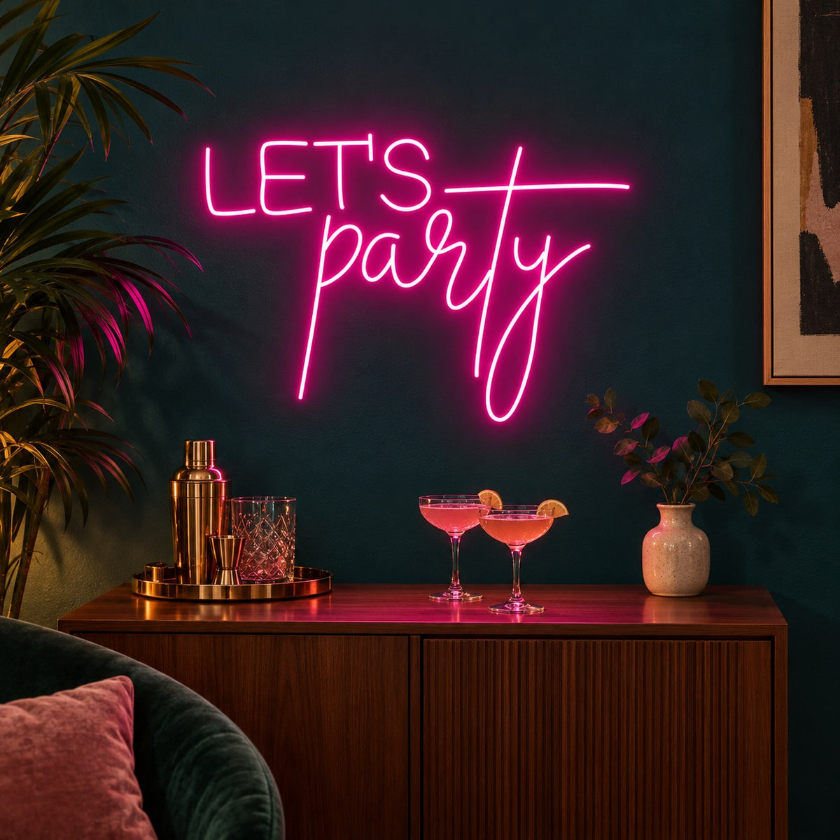Let's Party LED Neon Sign - advertising view