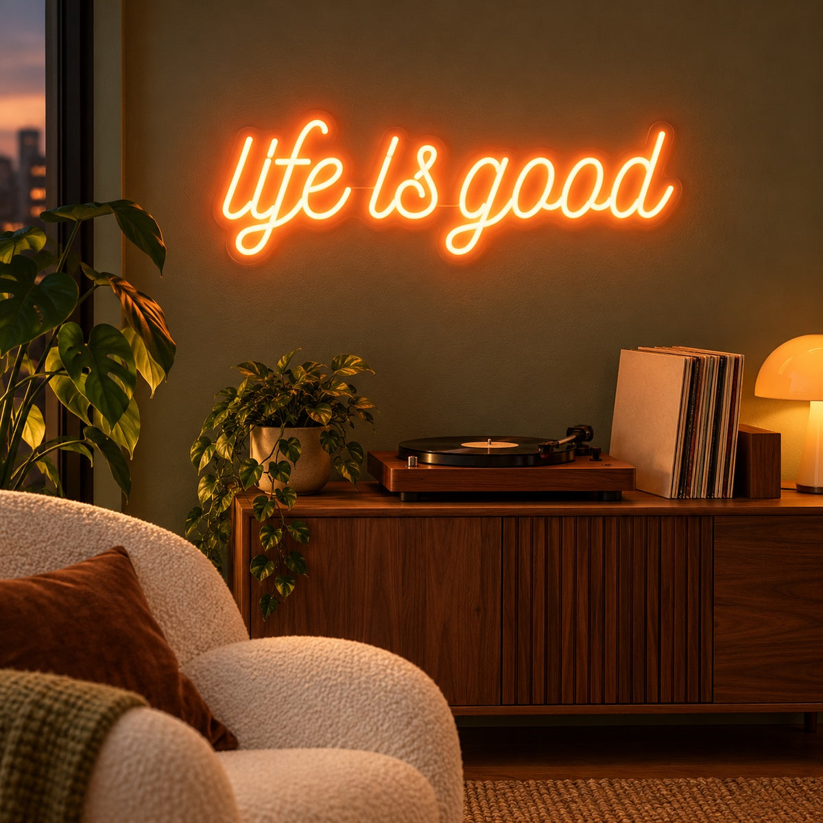 Life Is Good LED Neon Sign - advertising view