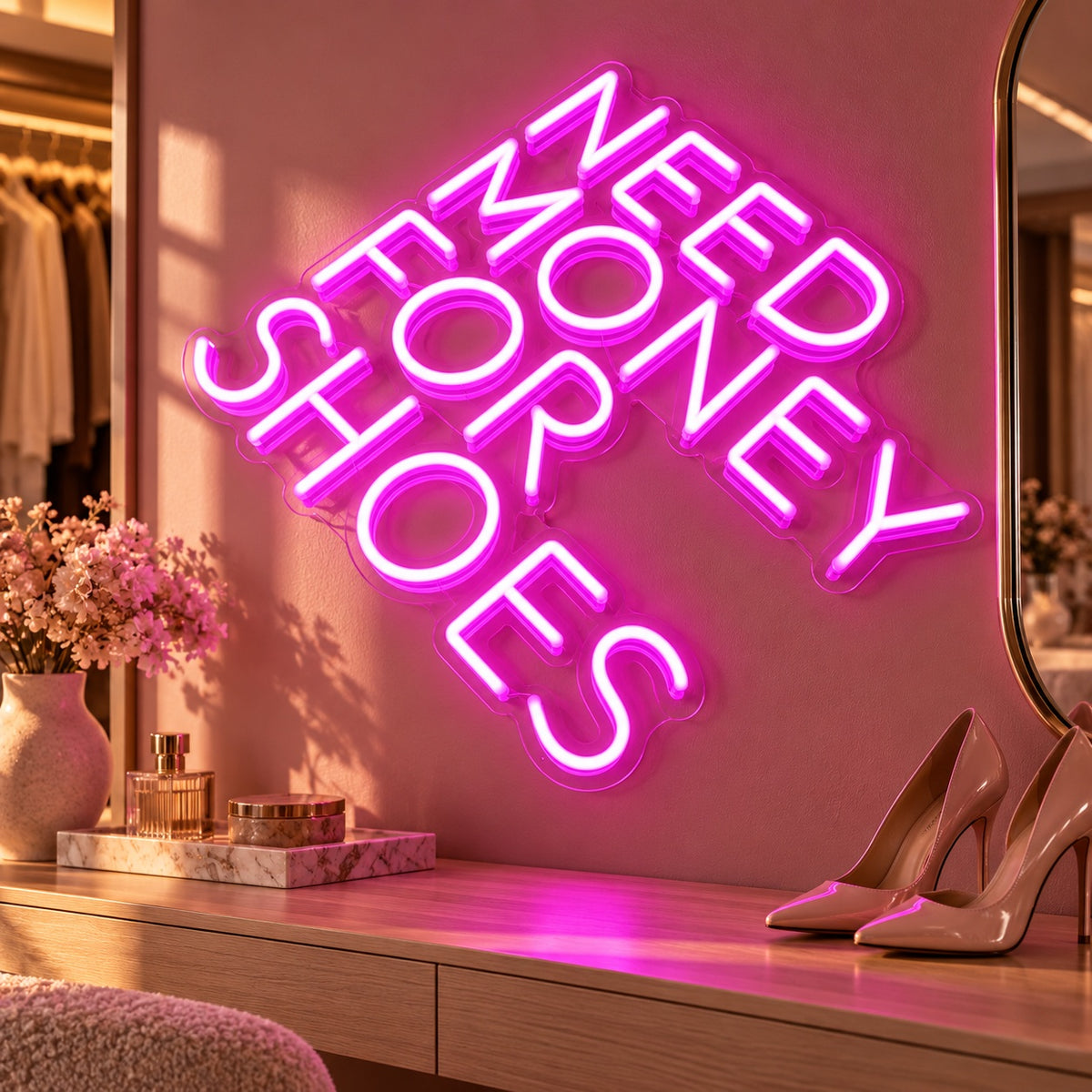 Need Money For Shoes LED Neon Sign - advertising view