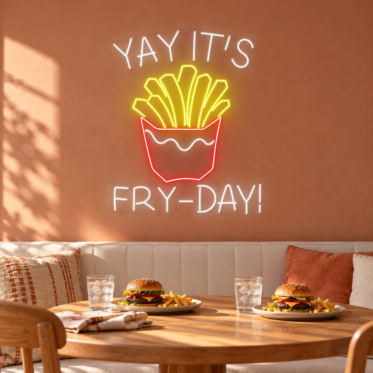 Yay It's Fry-Day LED Neon Sign - lifestyle view