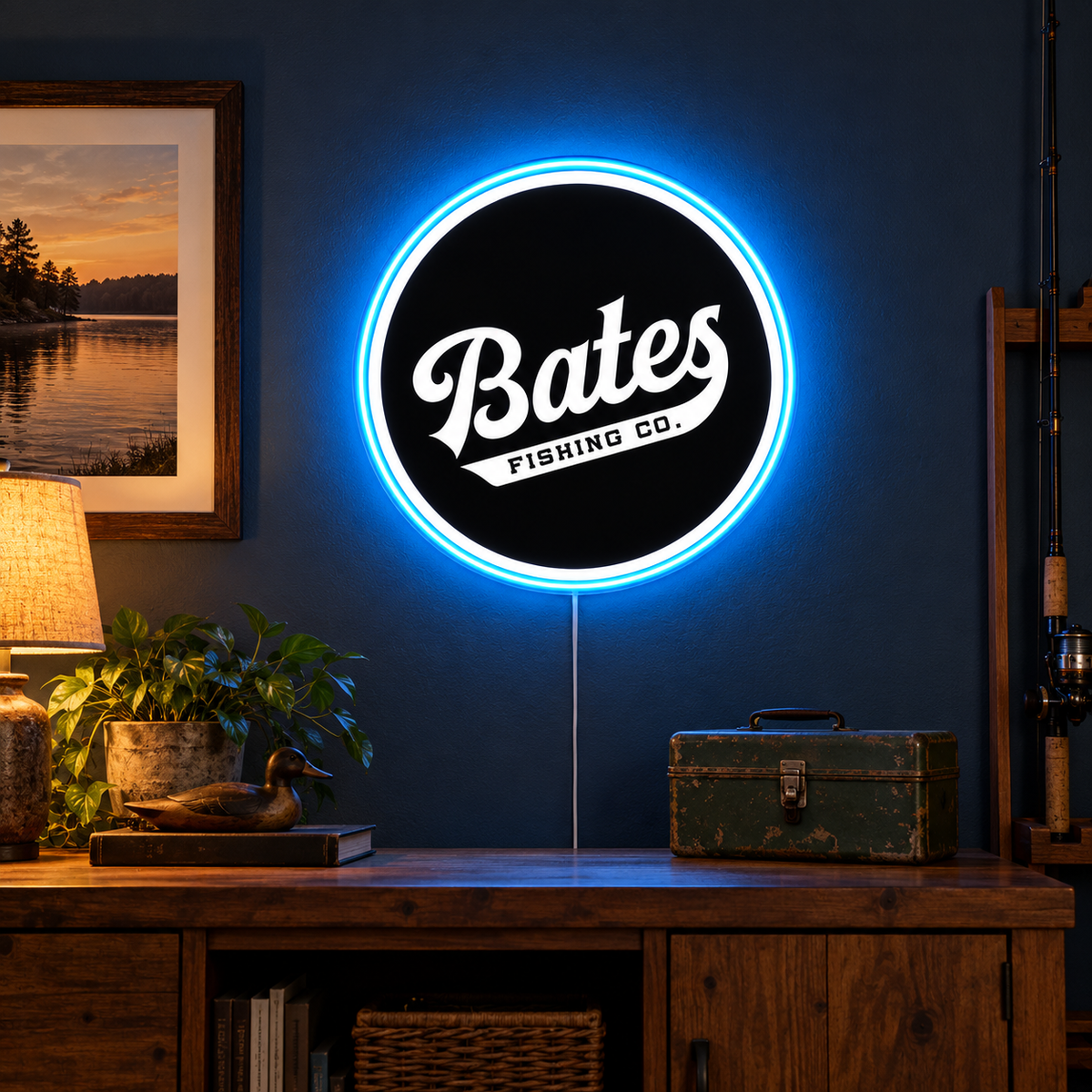 Lizzi's Custom LED Neon Sign - Bates Fishing Co 12inch