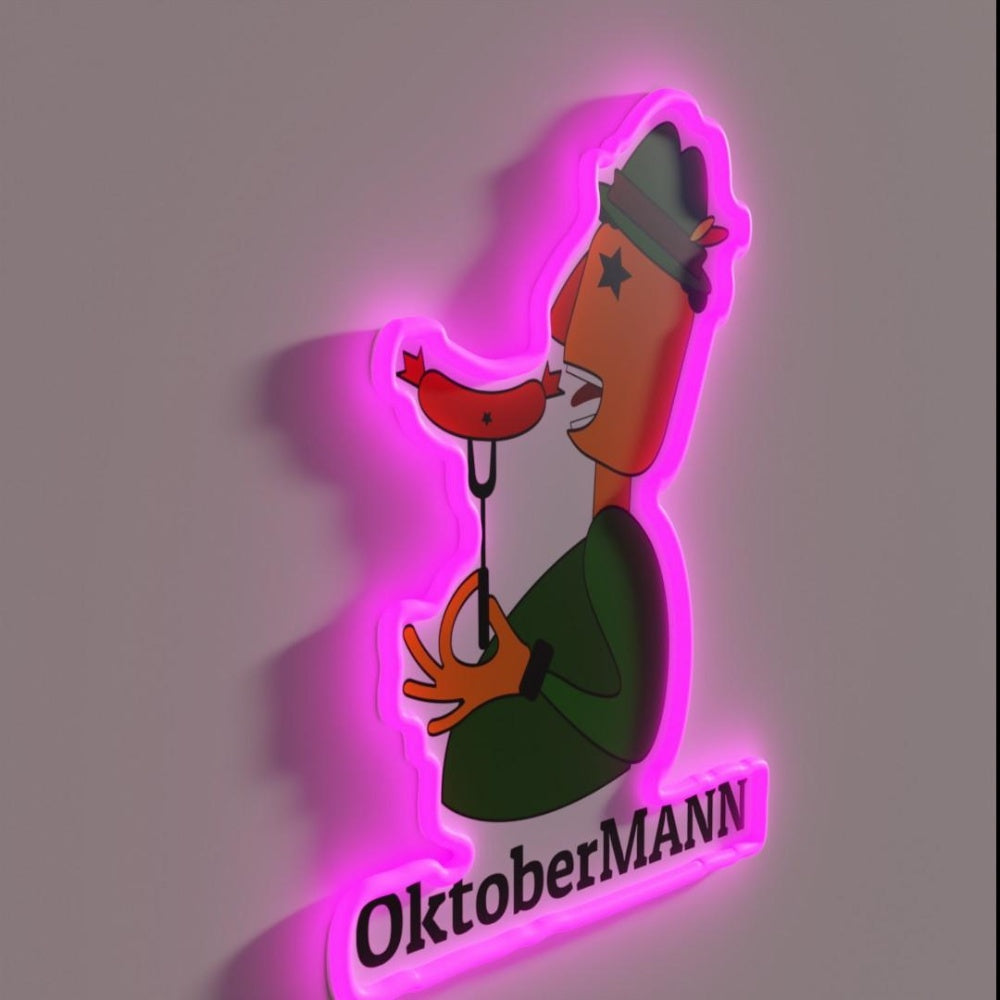 Bavarian Oktoberfest Man Rgb Led Neon Sign - LED neon sign close-up detail