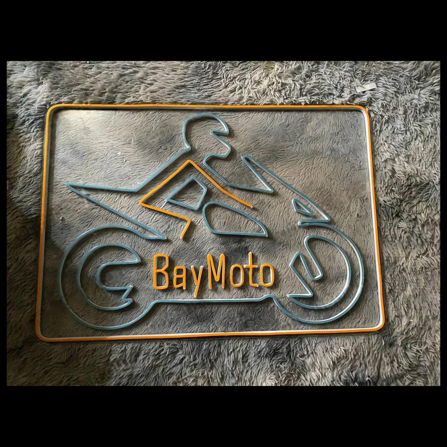 Baymoto Red Blue Orange Led Neon Sign For Motorcycle Shop Decor | Shineneon