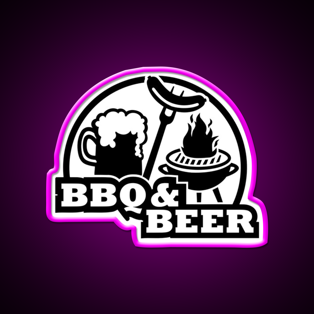 Bbq Barbecue Beer Bar Decor Led Neon Sign Rgb Color - Neon sign mounted on wall in room