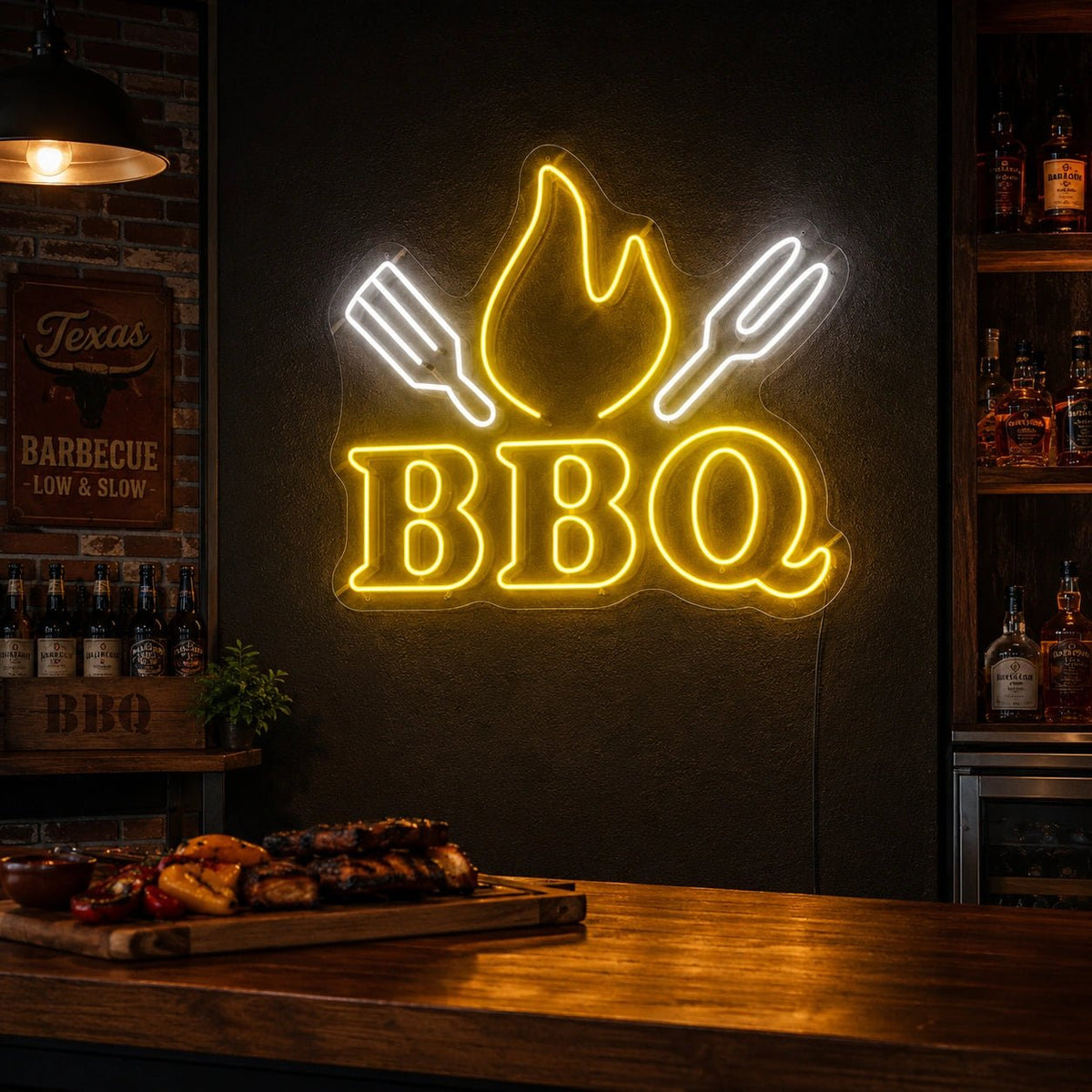 BBQ Flame And Grill Tools LED Neon Sign - Shineneon