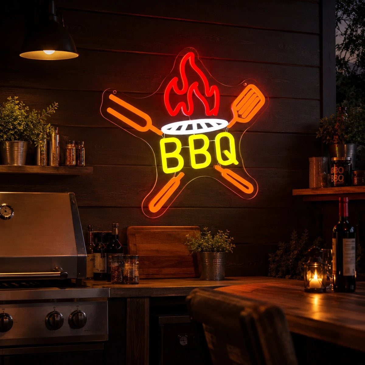 BBQ Grill Utensils LED Neon Sign - Shineneon