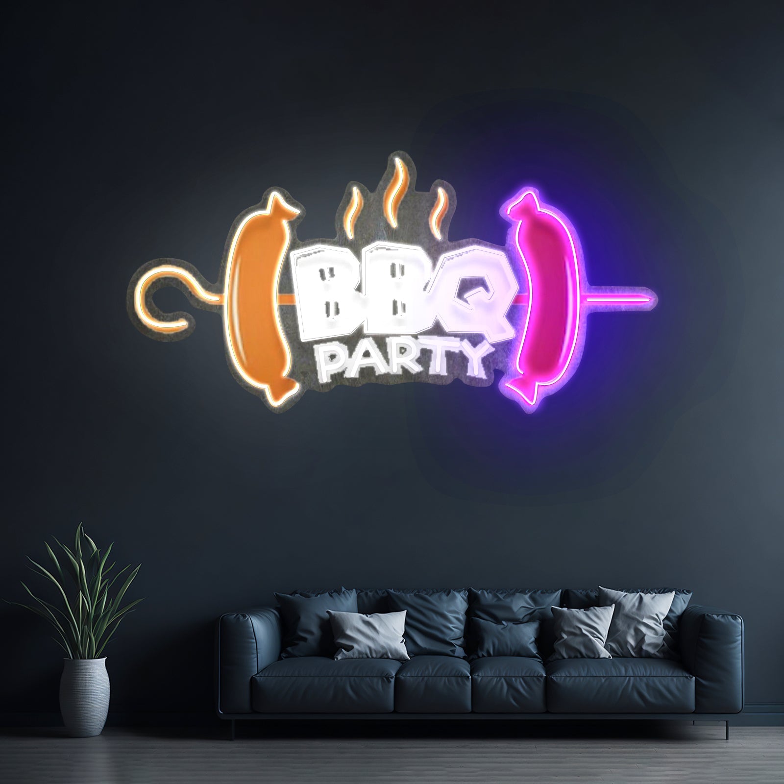 Bbq Party Custom Led Signs Artwork For Sale - Shineneon