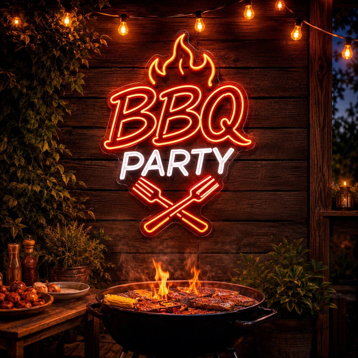 BBQ Party Fork And Spatula LED Neon Sign - Shineneon