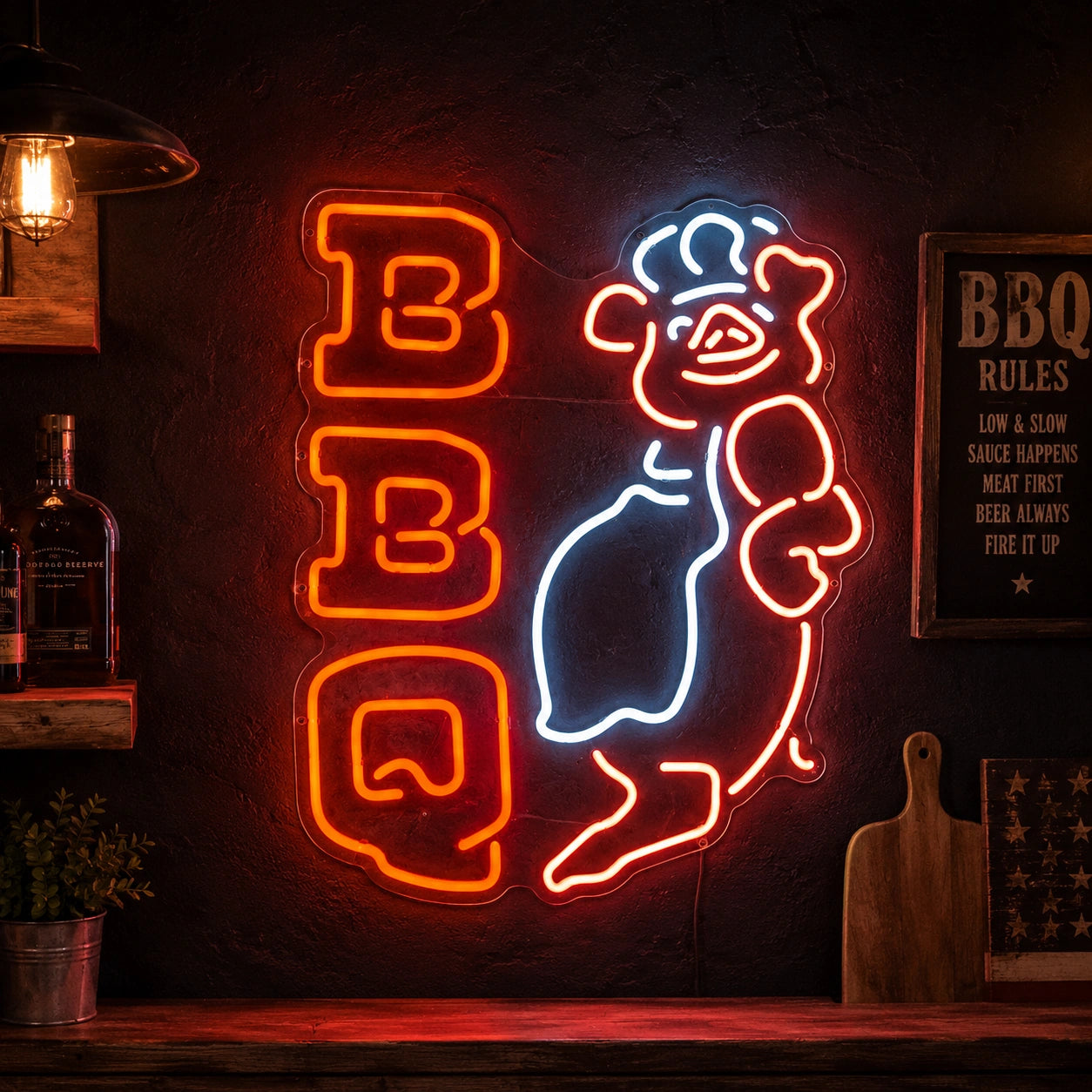 BBQ Pig Chef Neon Sign LED Neon Sign high-converting product image