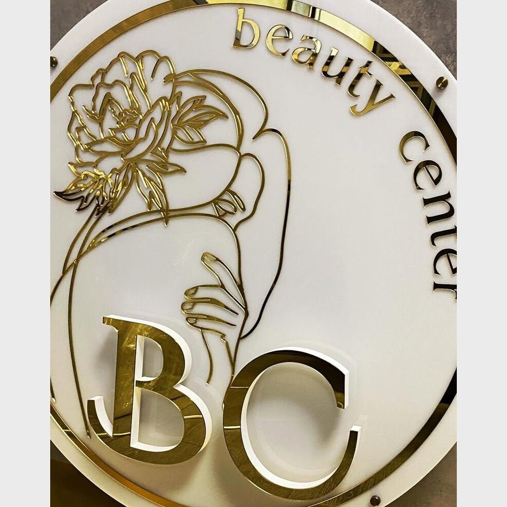 Bc Beauty Center Acrylic Business Logo Sign - Shineneon
