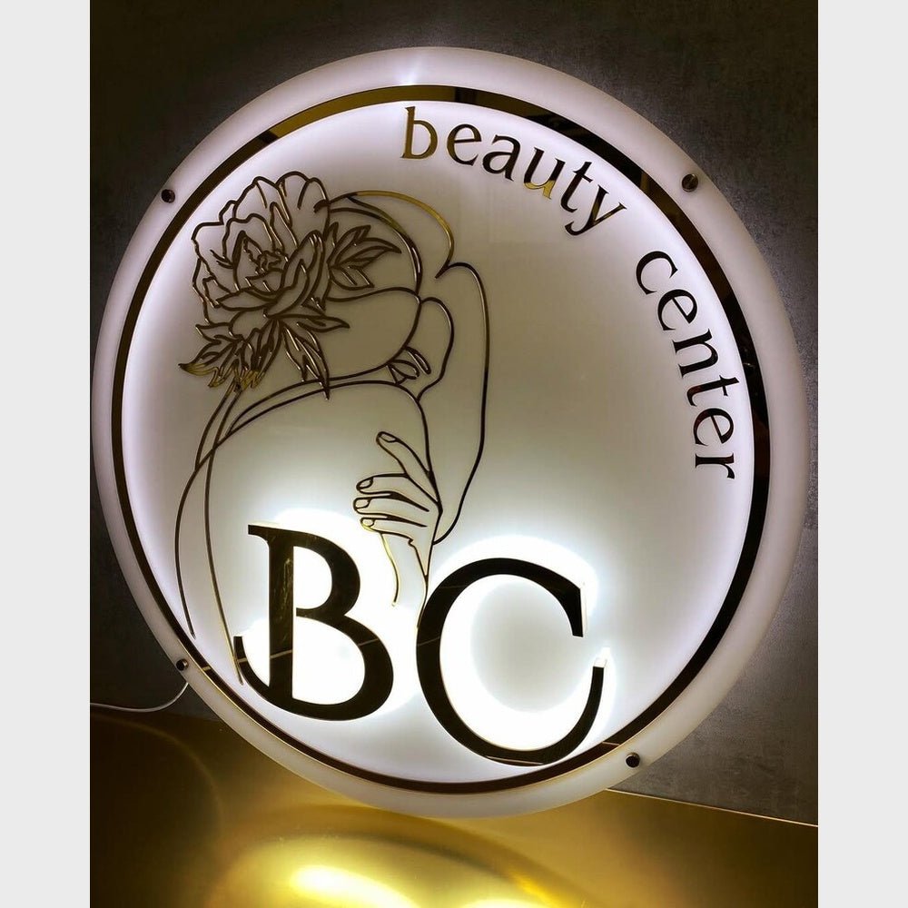Bc Beauty Center Acrylic Business Logo Sign - Shineneon