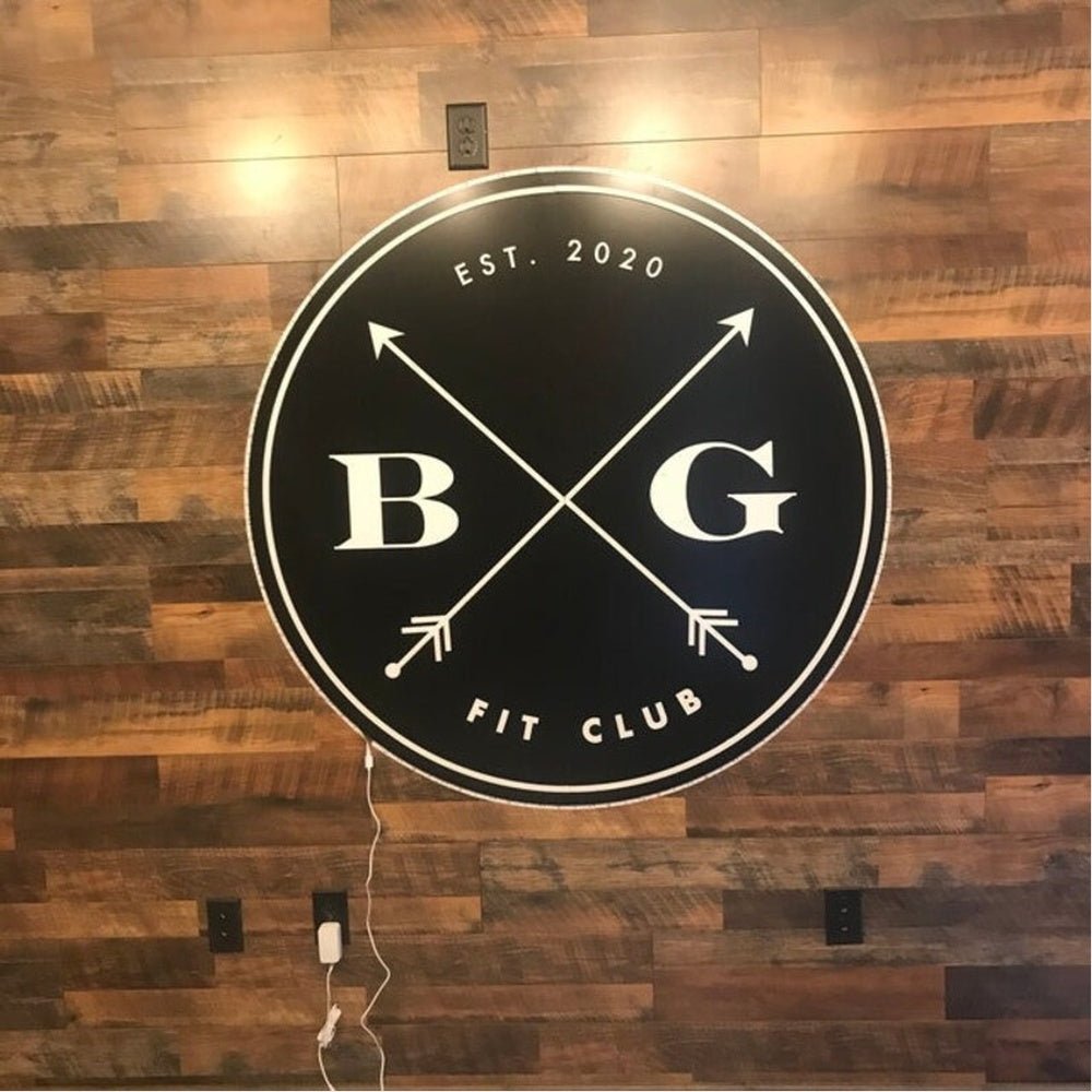 Bc Fit Club Acrylic Business Logo Sign - Shineneon