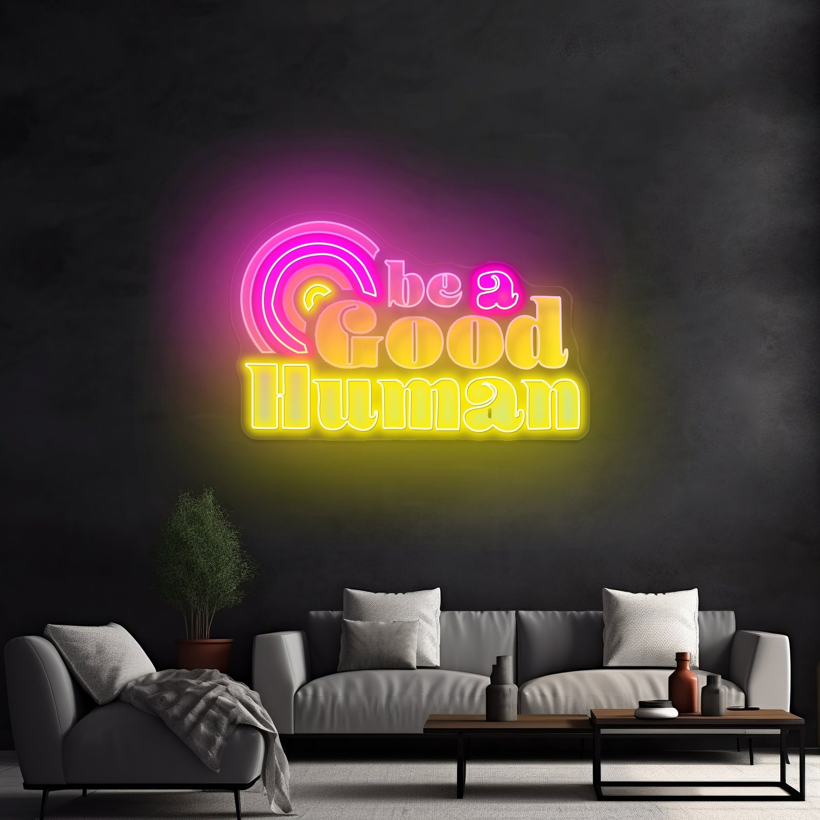 Be A Good Human Positivity Neon Signs For Neon Sign For Wall Art - Shineneon