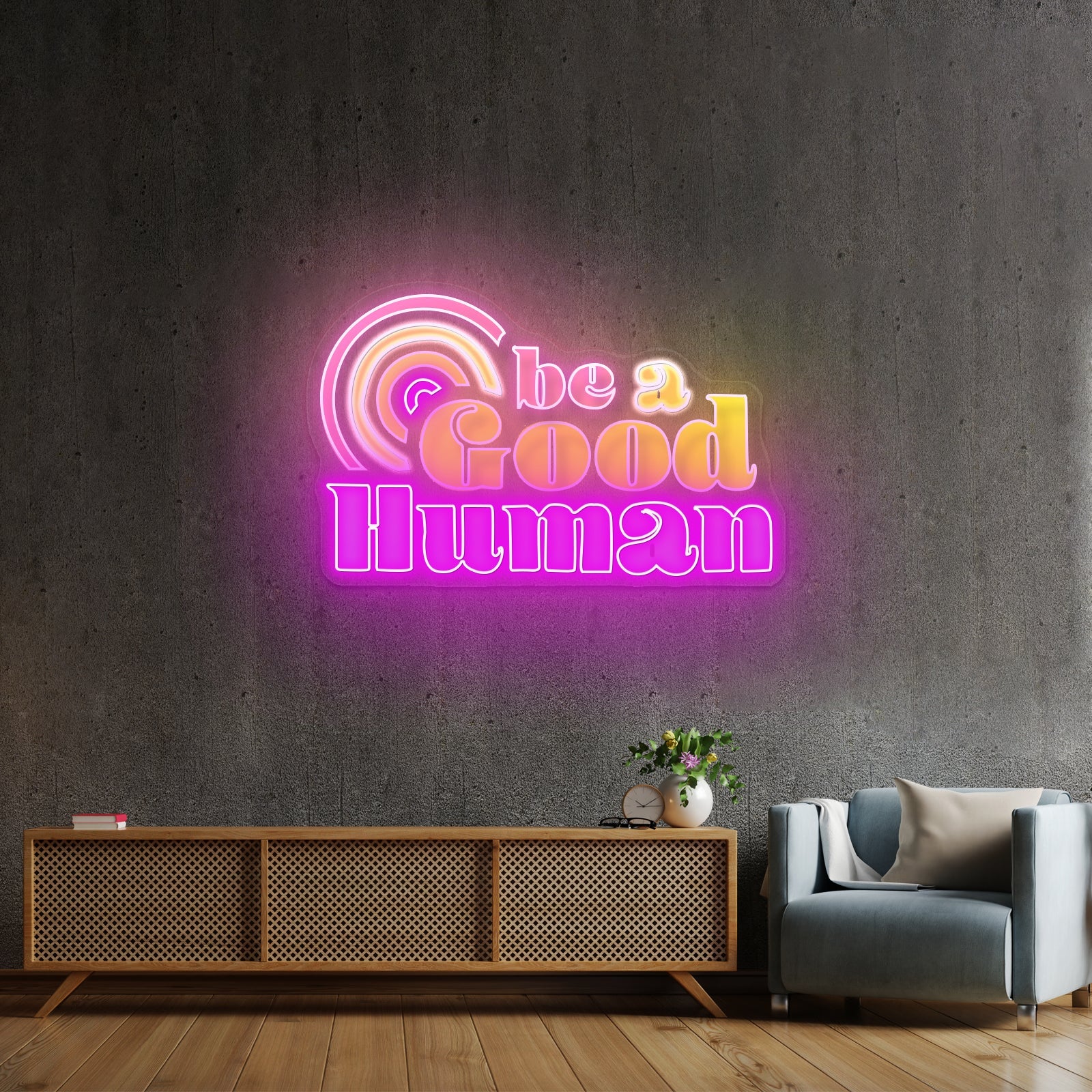 Be A Good Human Positivity Neon Signs For Neon Sign For Wall Art - Shineneon