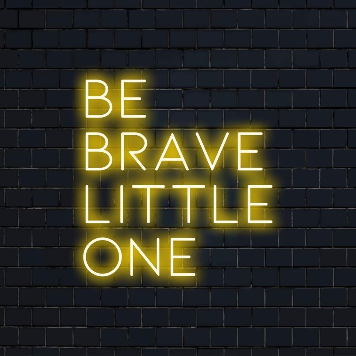Be Brave Little One Yellow Led Neon Sign For Kids Room And Cafe Wall Decor | Shineneon