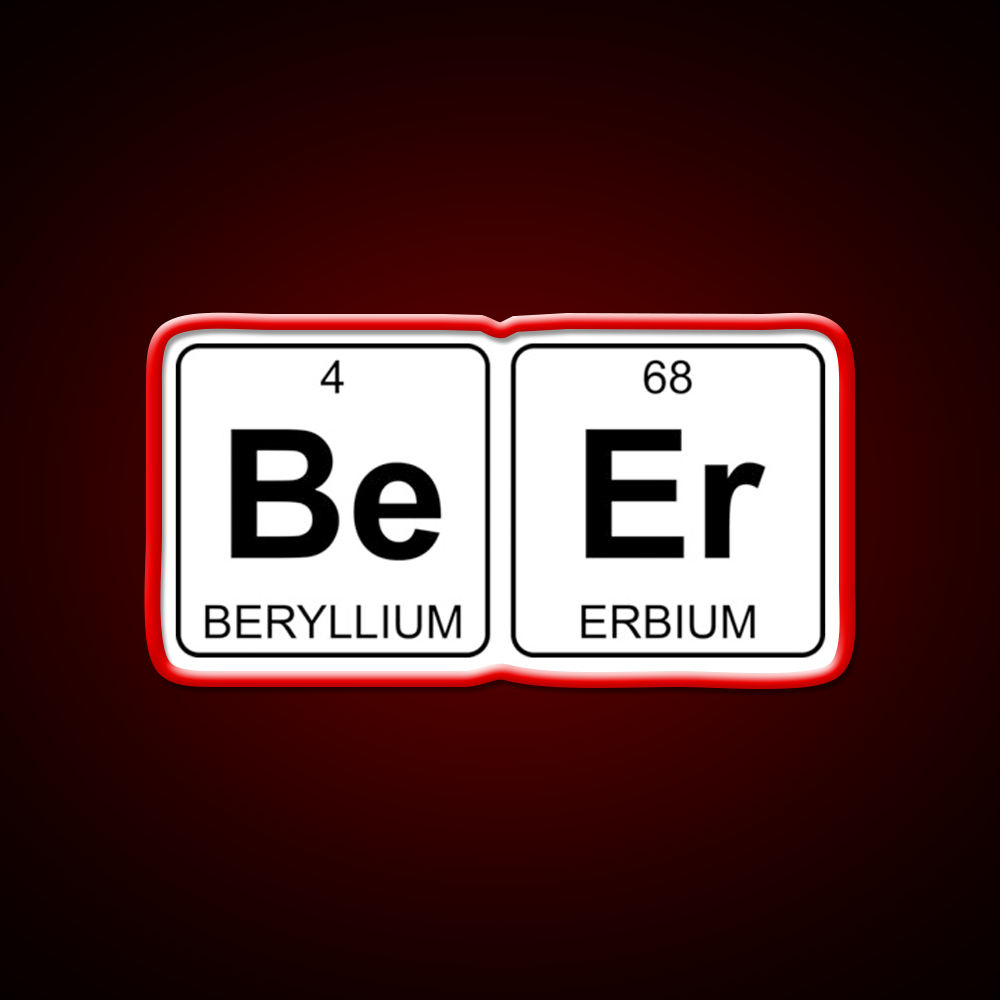 Be Er Beer Periodic Table Chemistry Beer Bar Decor Led Neon Sign Rgb Color - LED neon sign view 10