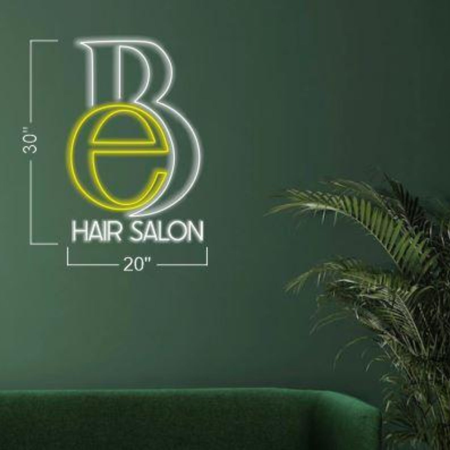 Be Hair Yellow Accent Led Neon Sign For Modern Salon Decor | Shineneon