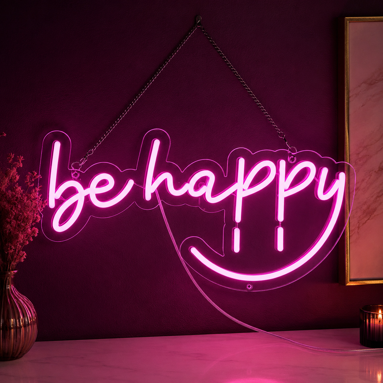 Be Happy LED Neon Sign Wall Decor - 02 High-Converting Product Image