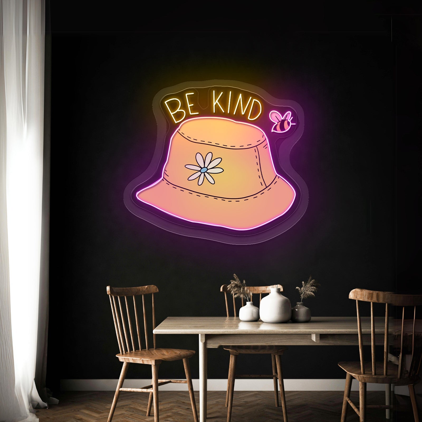 Be Kind Bucket Hat Clear Neon Signs For Business - Shineneon