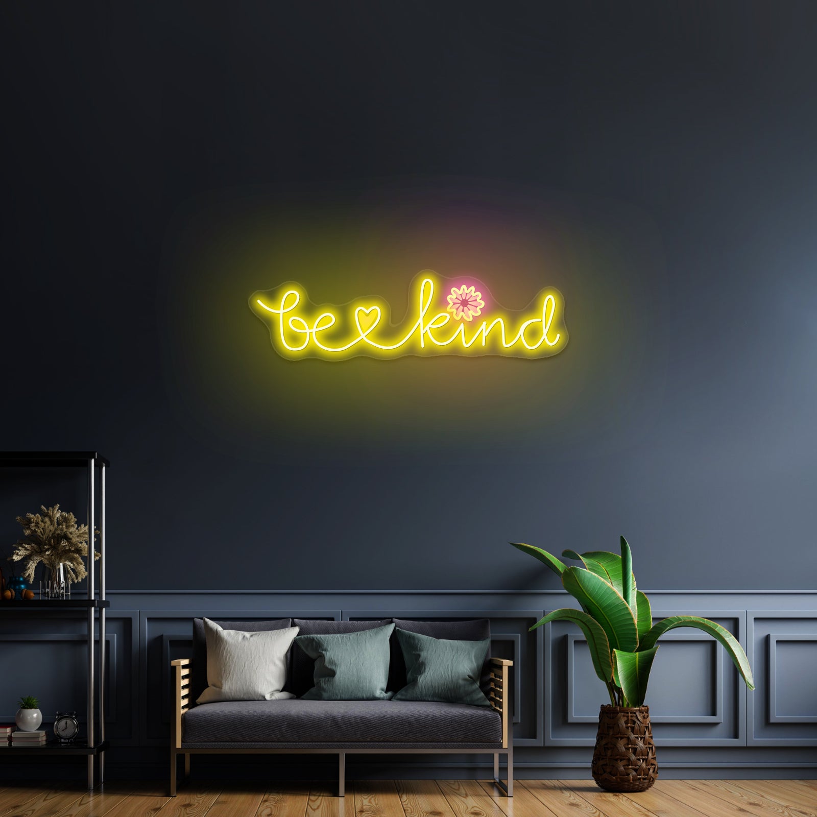 Be Kind Cursive Floral Cheap Neon Signs | Shineneon