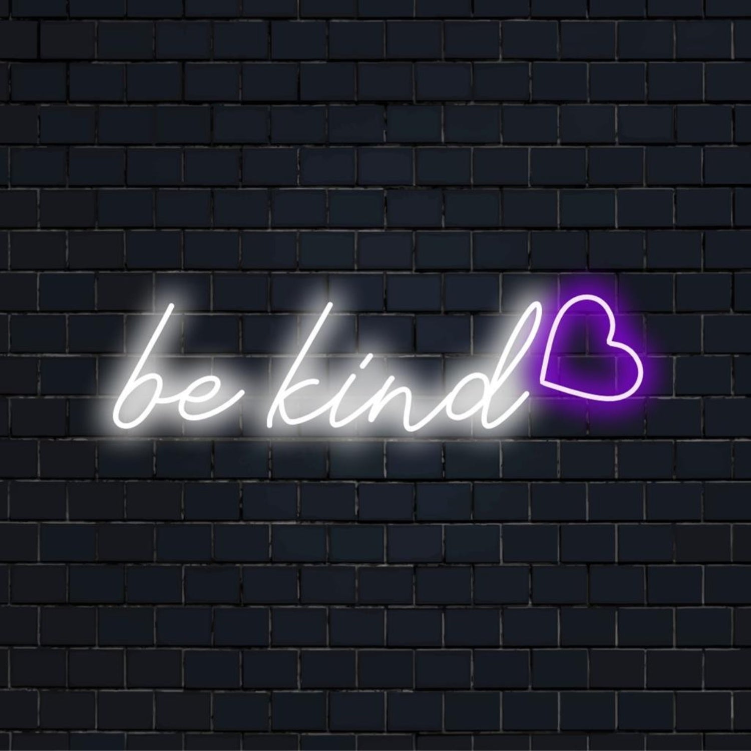 Be Kind White And Purple Led Neon Sign For Indoor Decor | Shineneon