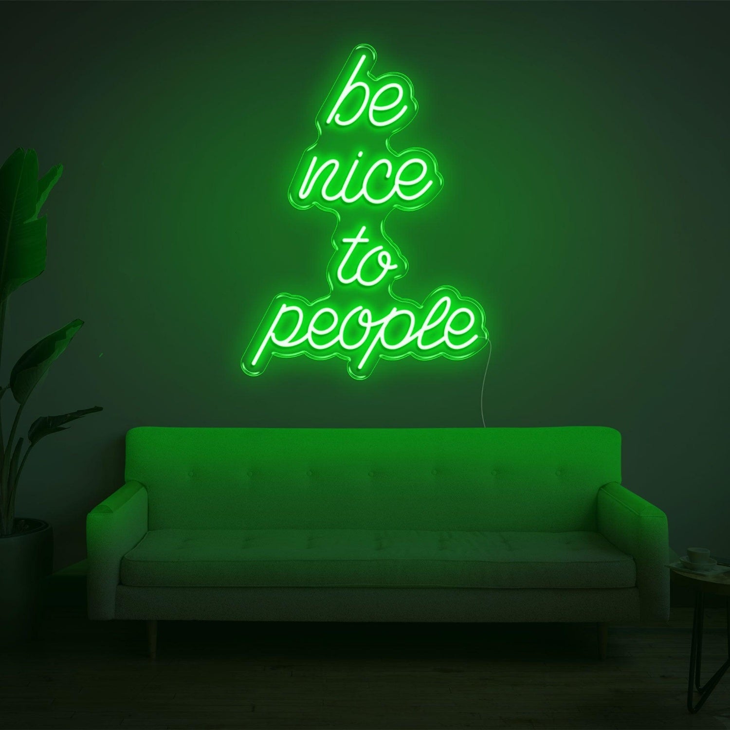 Be Nice To People White Led Neon Sign For Cozy Home And Studio Decor | Shineneon