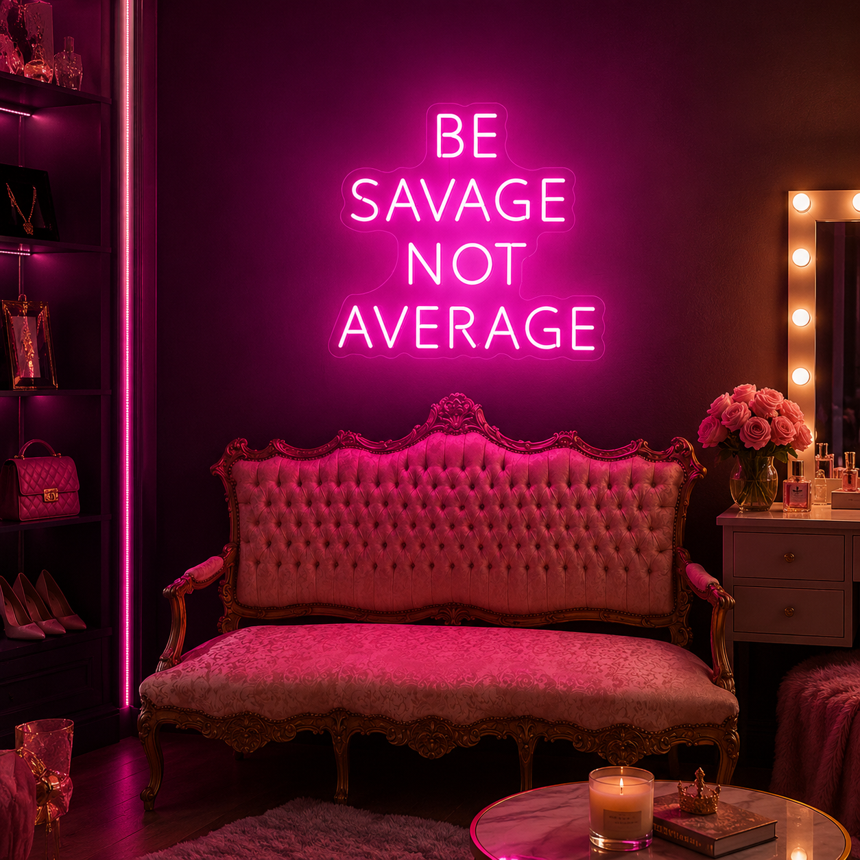 Be Savace Not Average LED Neon Sign - 03 Real Lifestyle Scene