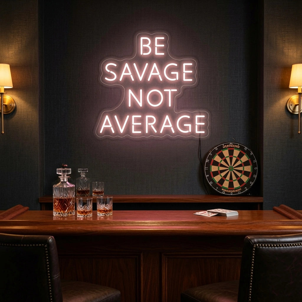 Be Savage Not Average LED Neon Sign - 03 Real Lifestyle Scene