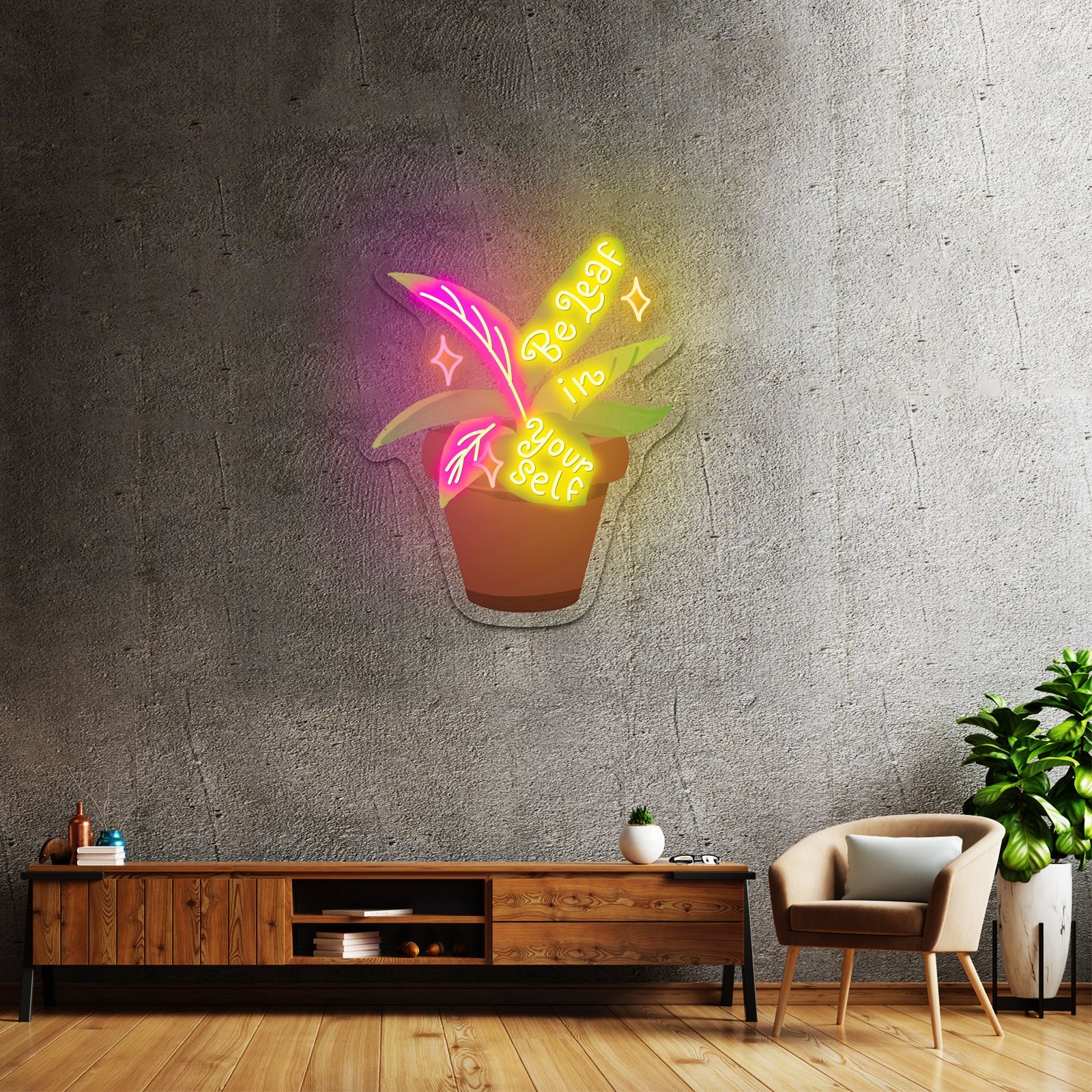 Be The Change Sunflower Neon Signs Wall Decor - Shineneon