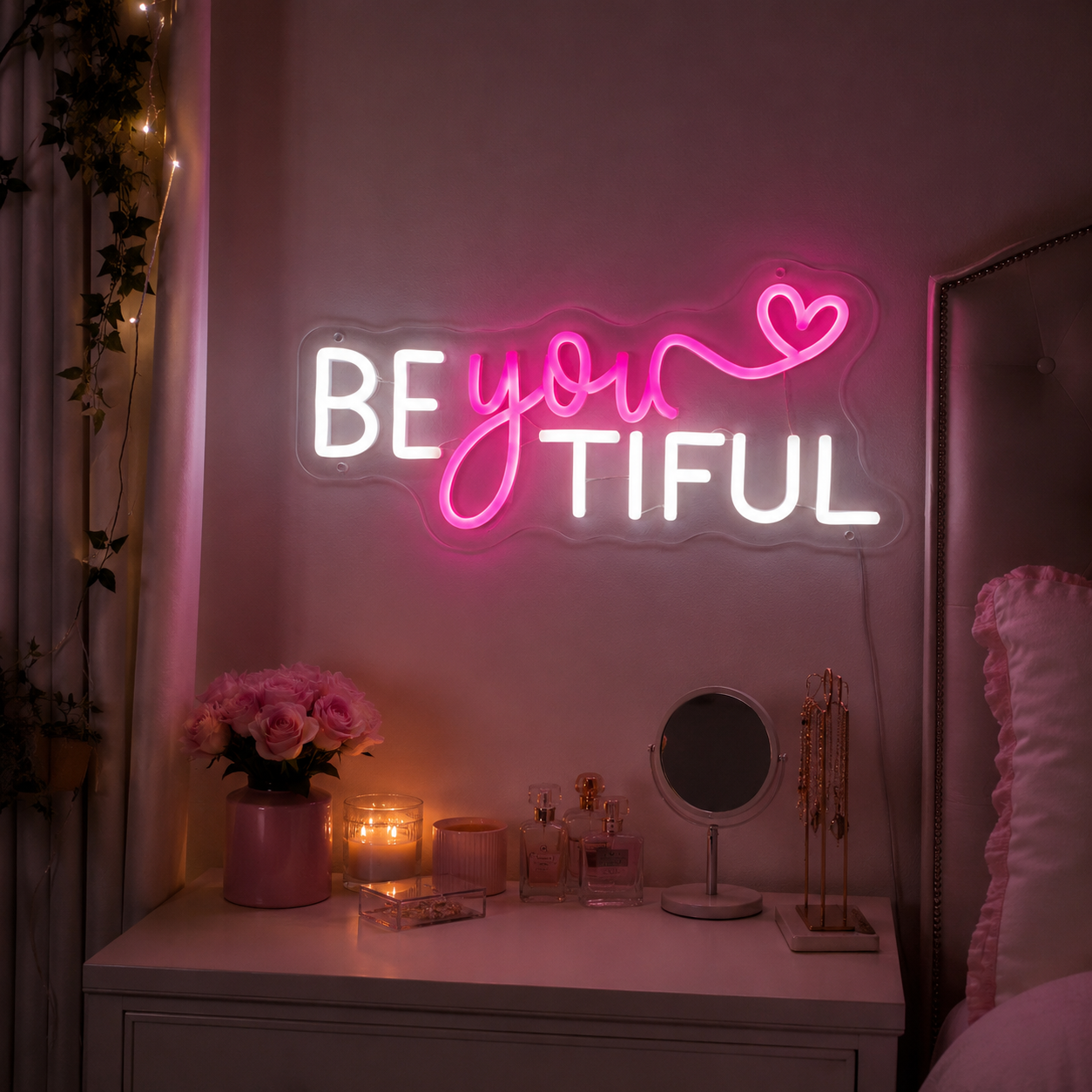 Be You Tiful LED Neon Sign - 03 Real Lifestyle Scene