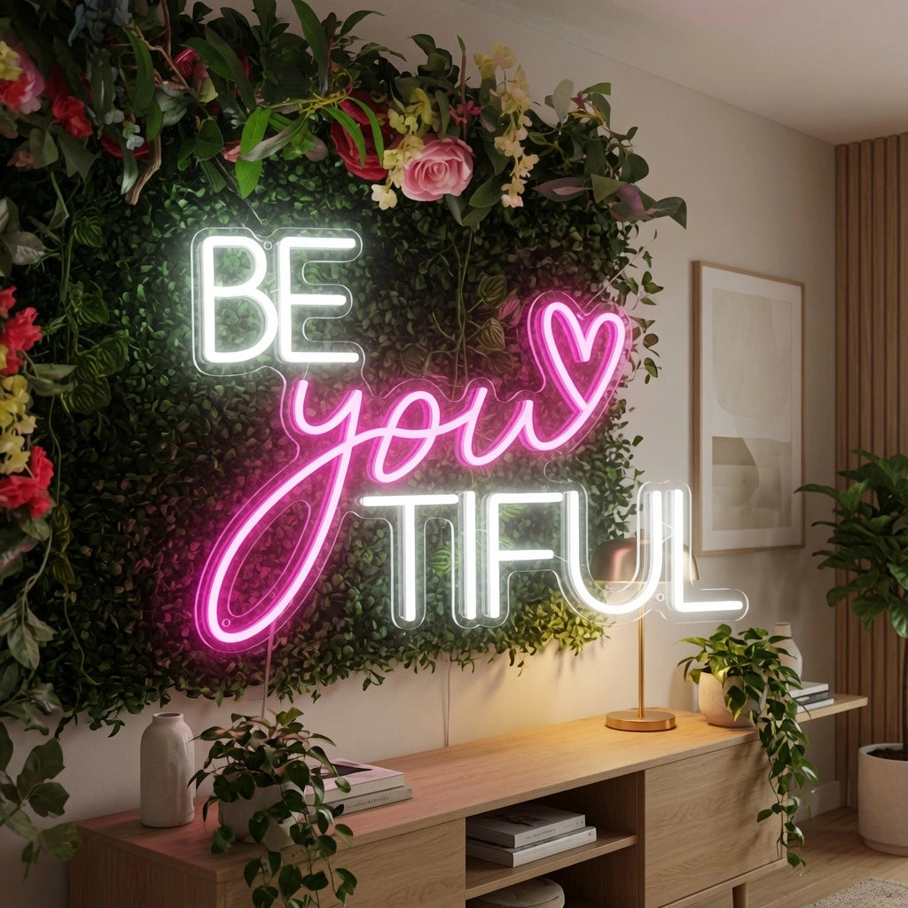 Be You Tiful LED Neon Sign Home Art - 03 Real Lifestyle Scene