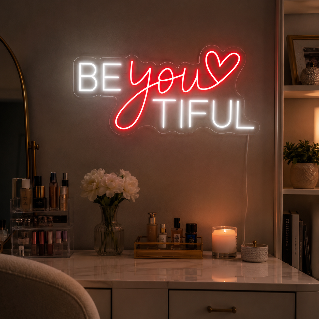 Be You Tiful LED Neon Sign Wall Decor - 03 Real Lifestyle Scene
