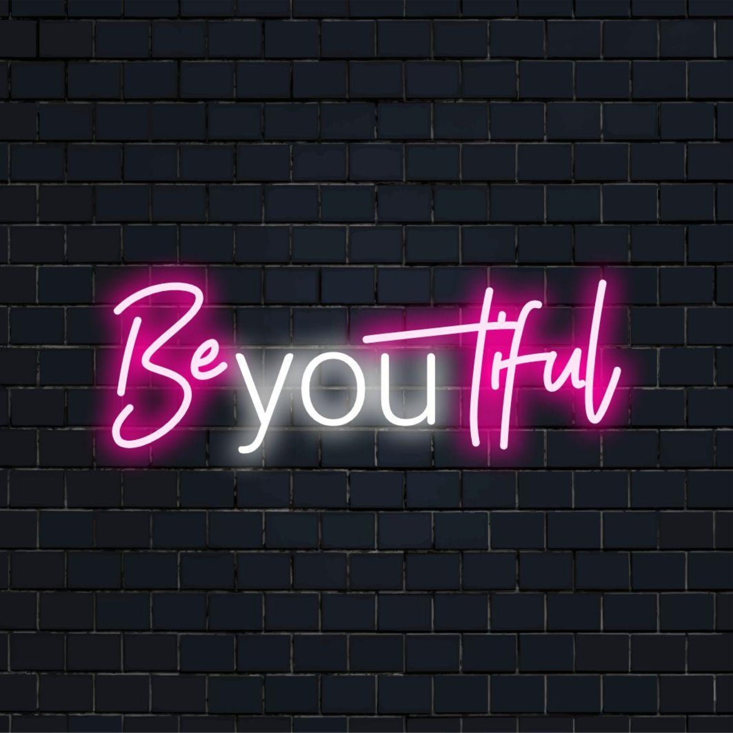 Be-You-Tiful Pink And White Led Neon Sign For Home And Shop Decor | Shineneon