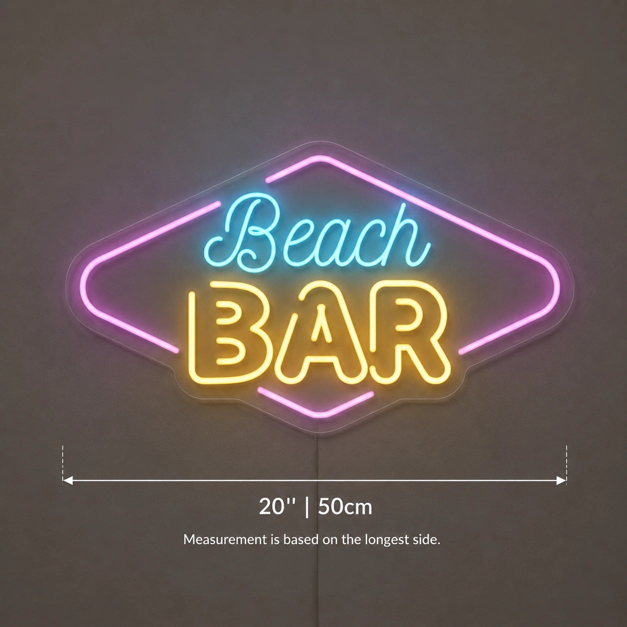 Beach Bar Script Neon Sign LED Neon Sign size image