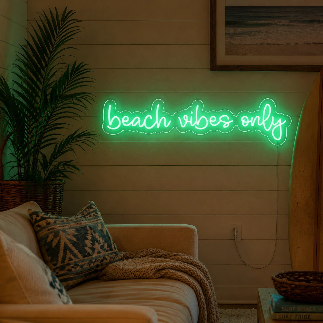 Beach Vibes Only Neon Sign LED Neon Sign real lifestyle scene