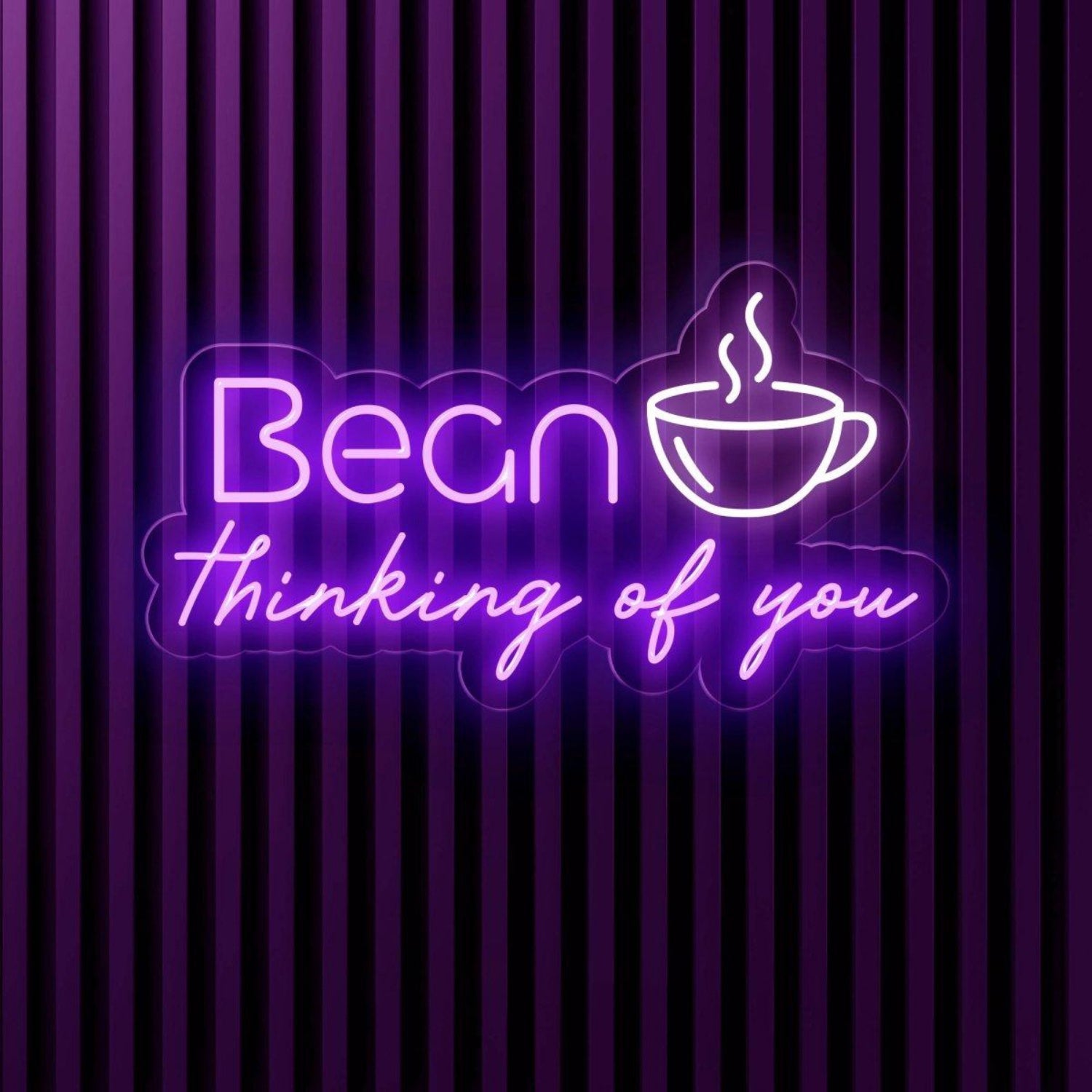 Bean Thinking Of You Coffee Cup Led Neon Sign For Cafe Home Decor | Shineneon