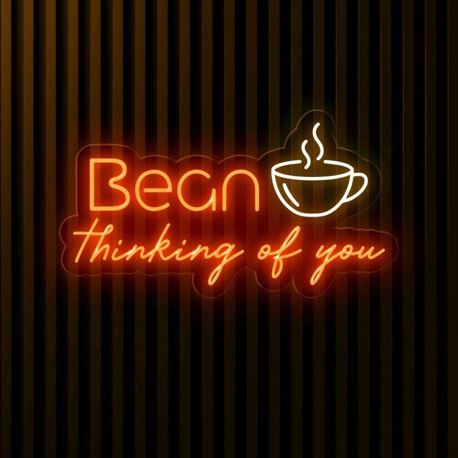Bean Thinking Of You Coffee Cup Led Neon Sign For Cafe Home Decor | Shineneon