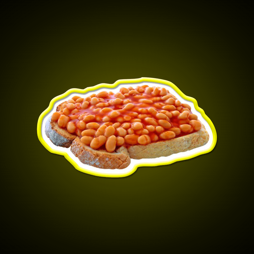 Beans On Toast Snack Food Led Neon Sign Rgb Color - Custom LED neon sign front view