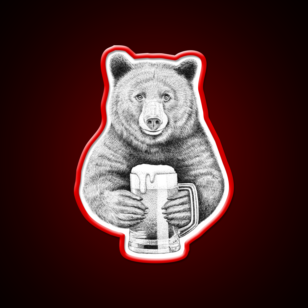 Bear Beer Bar Decor Led Neon Sign Wall Art Rgb Color - LED neon sign view 10