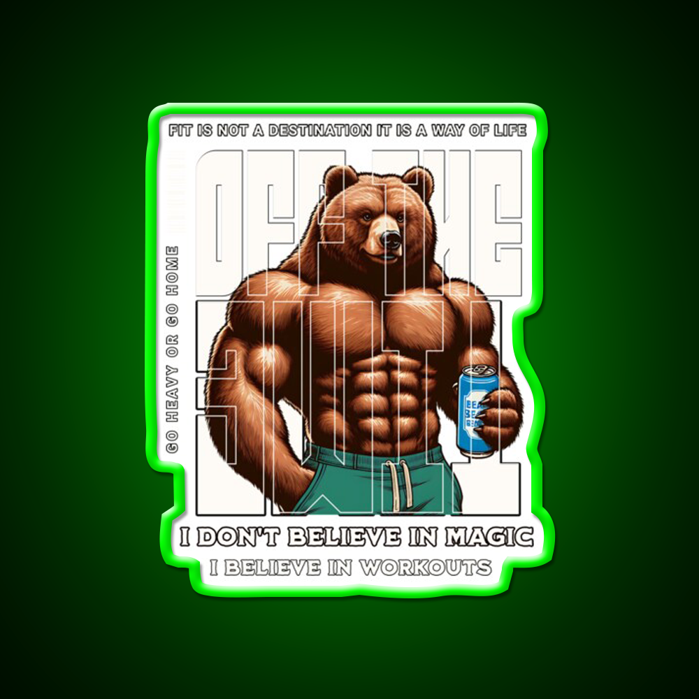Bear Bodybuilding Gym Fitness Led Neon Sign Rgb Color