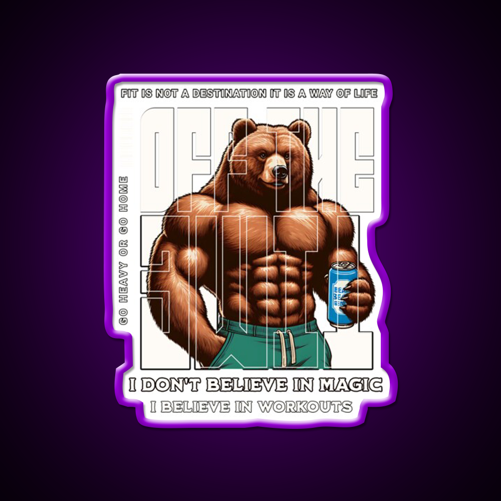 Bear Bodybuilding Gym Fitness Led Neon Sign Rgb Color