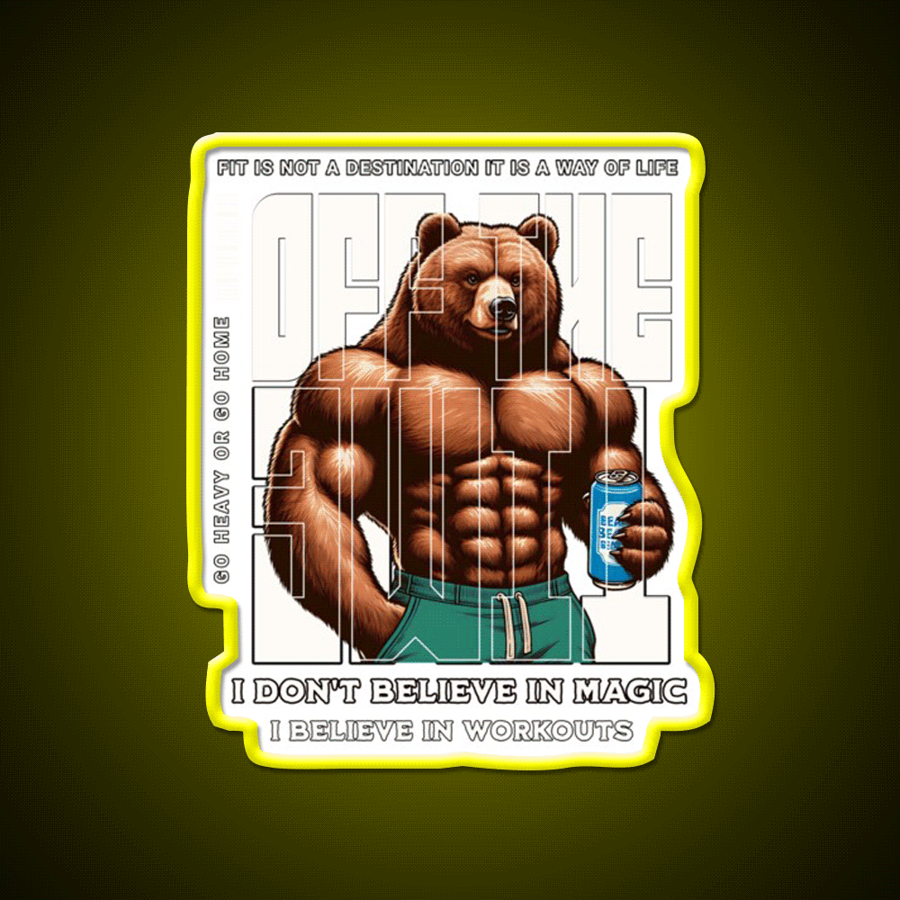 Bear Bodybuilding Gym Fitness Led Neon Sign Rgb Color