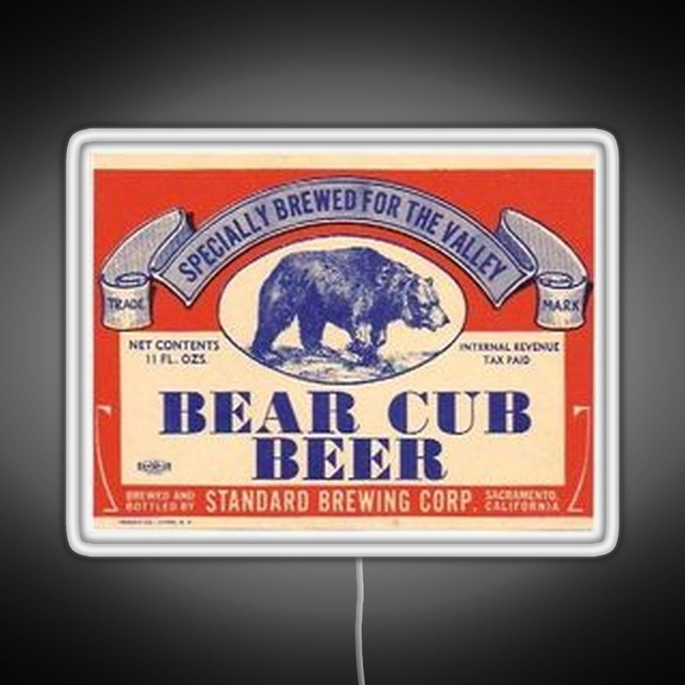 Bear Cub Beer Rgb Neon Sign - Size and dimension reference