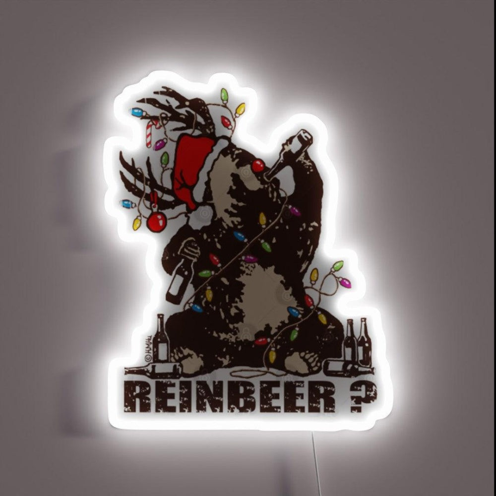Bear Deer Drunken Reinbeer Rgb Led Neon Sign - Custom LED neon sign front view