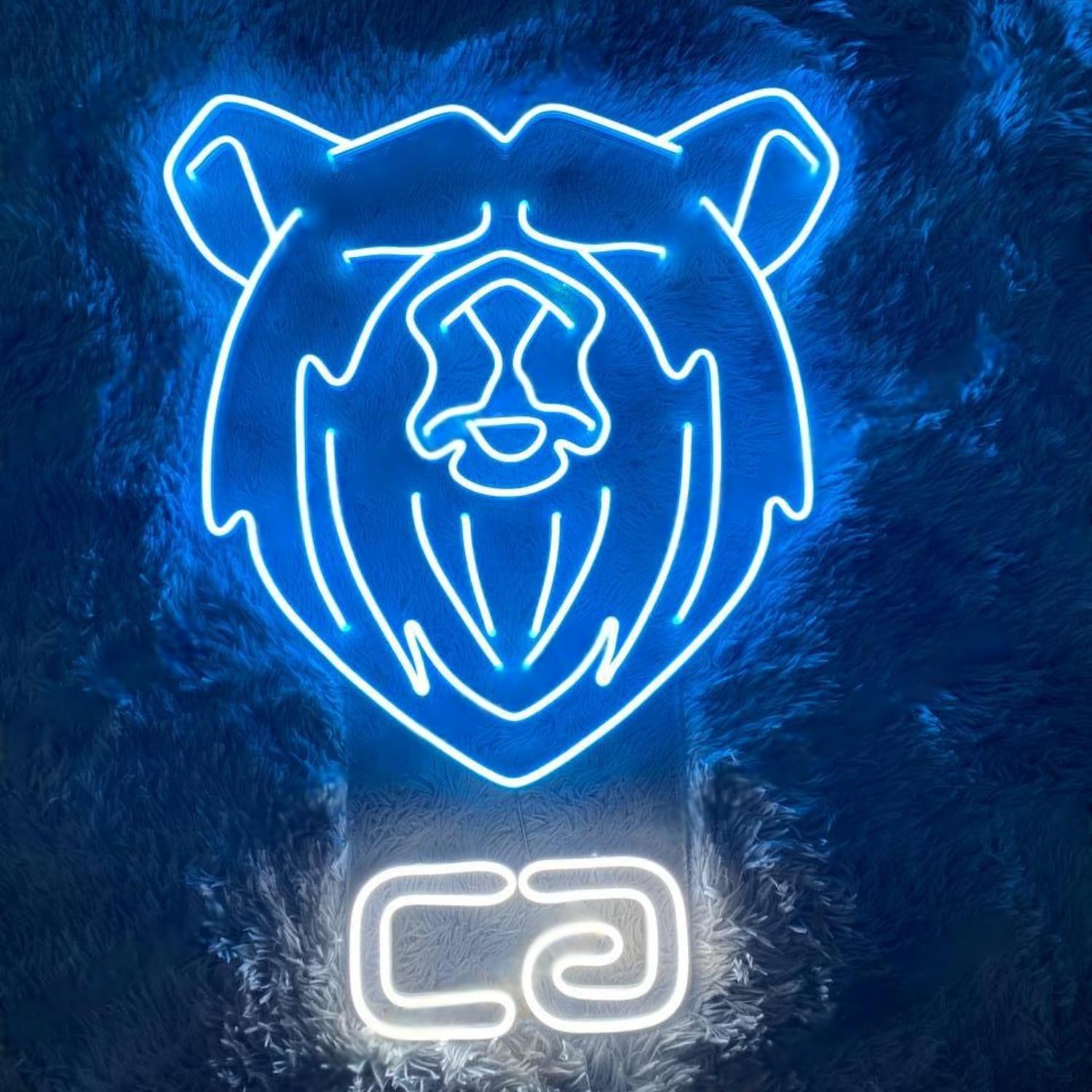 Bear Head Ca Blue White Led Neon Sign For Home Bar Cafe Decor | Shineneon