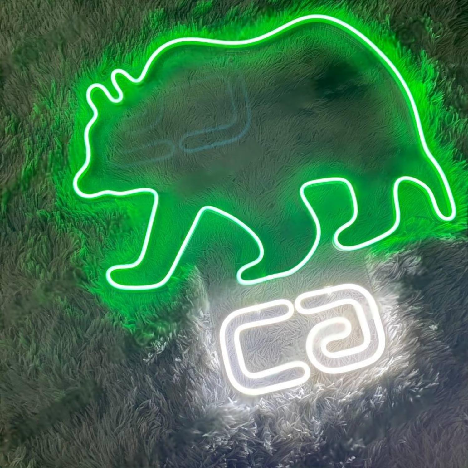 Bear Head Ca Blue White Led Neon Sign For Home Bar Cafe Decor | Shineneon