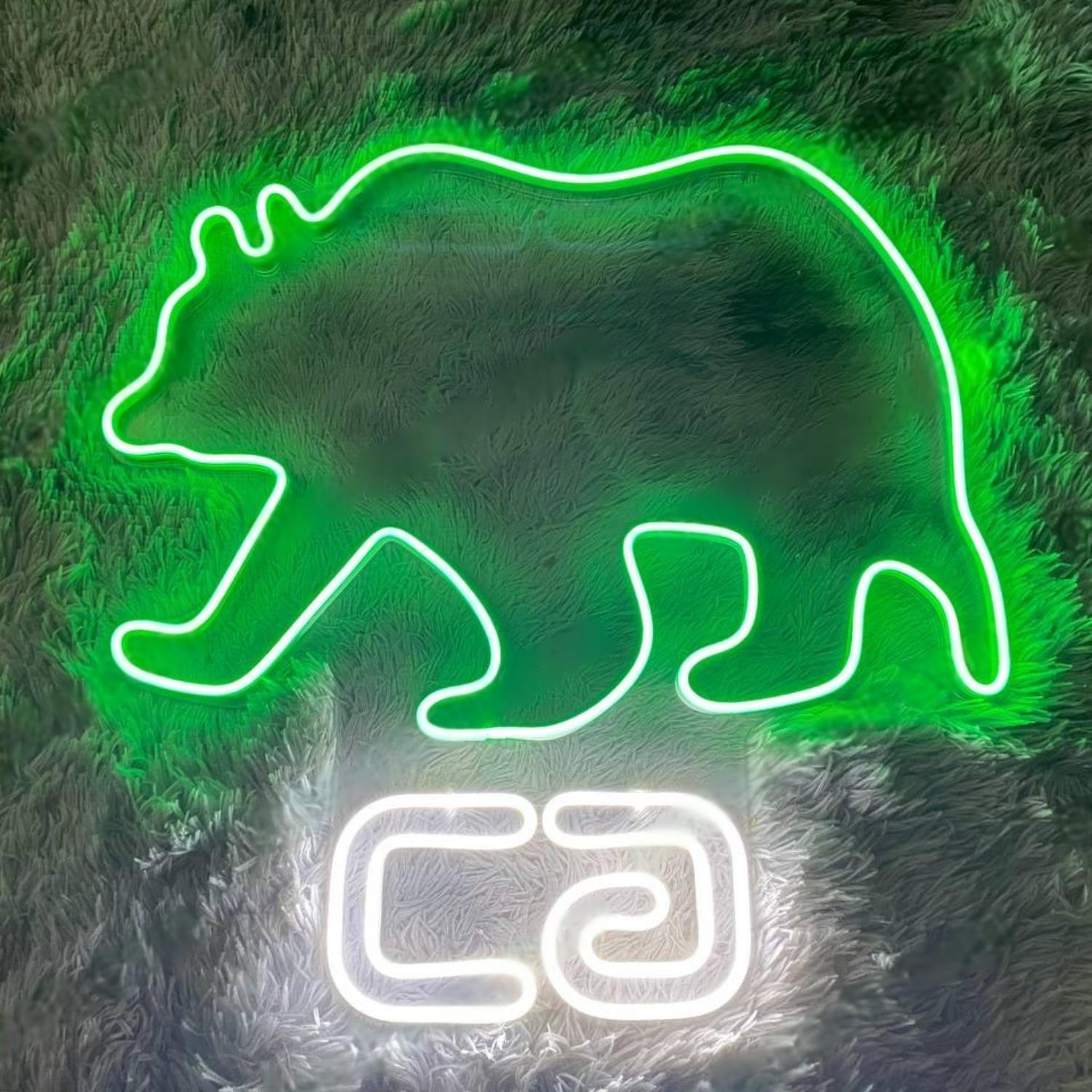 Bear Head Ca Blue White Led Neon Sign For Home Bar Cafe Decor | Shineneon