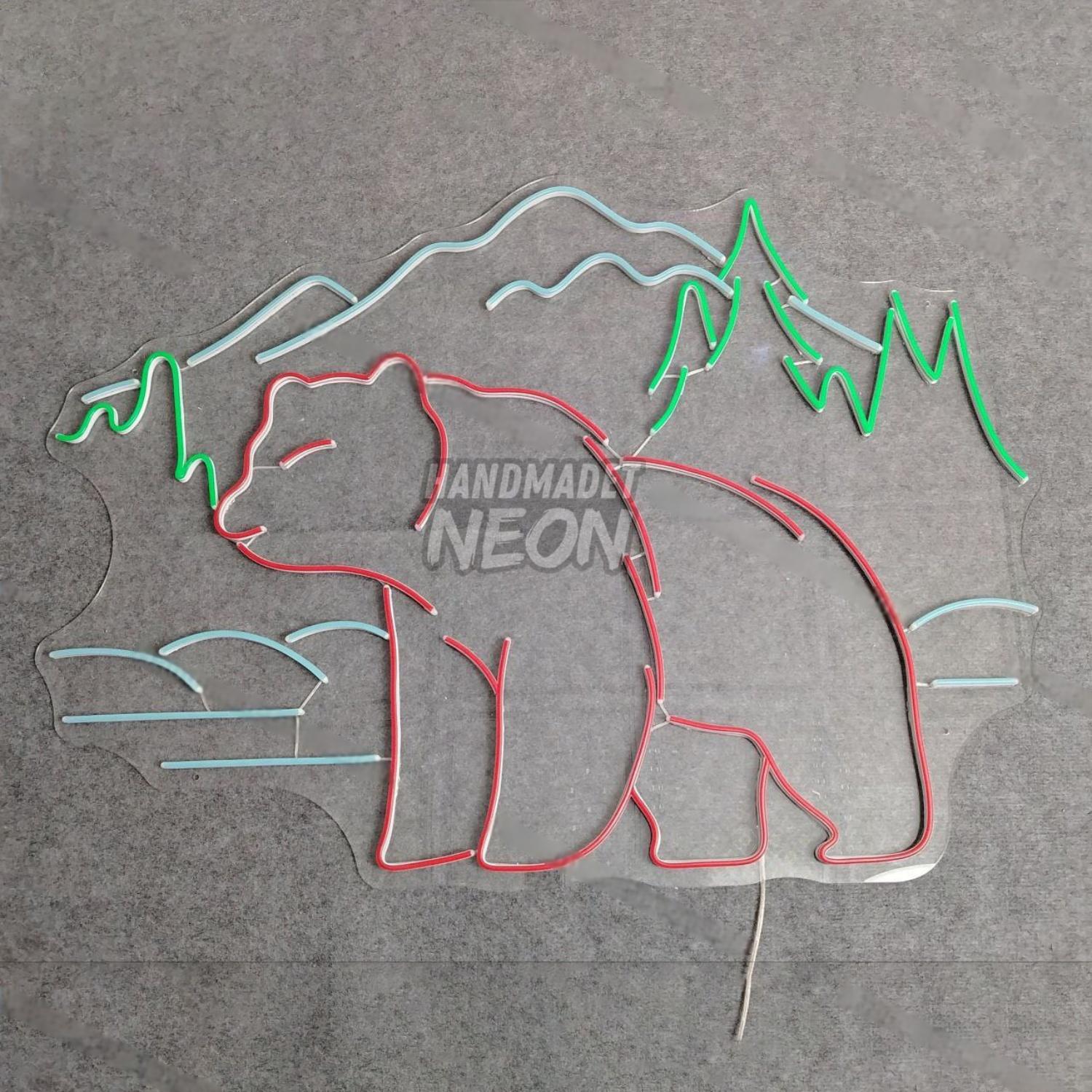 Bear In Mountain Led Neon Sign Led Decor | Shineneon