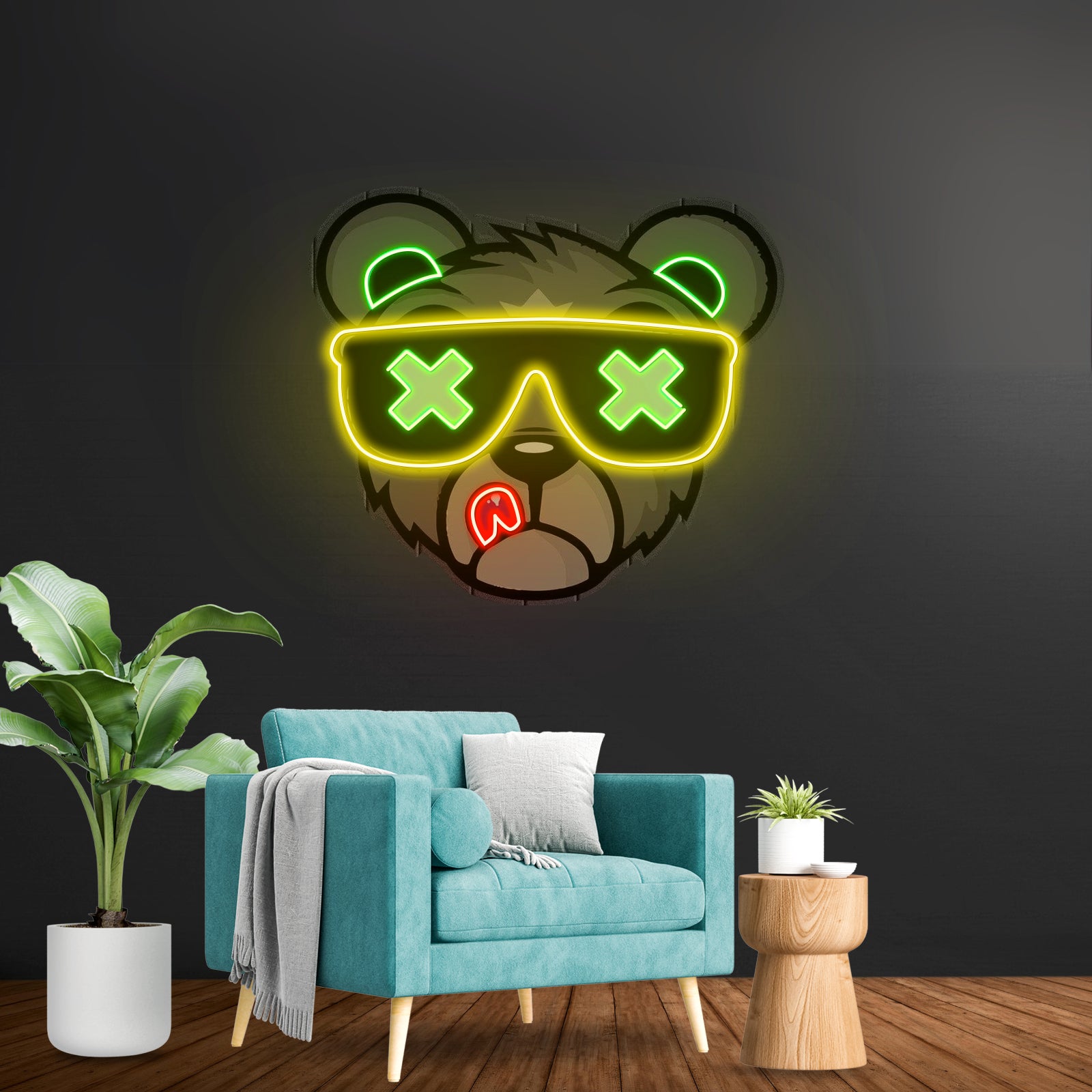 Bear Led Neon Artwork For Sale For Sale