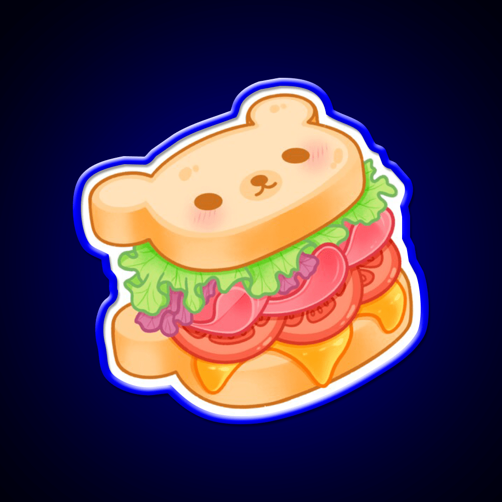 Bear Sandwich Snack Food Led Neon Sign Rgb Color - Shineneon